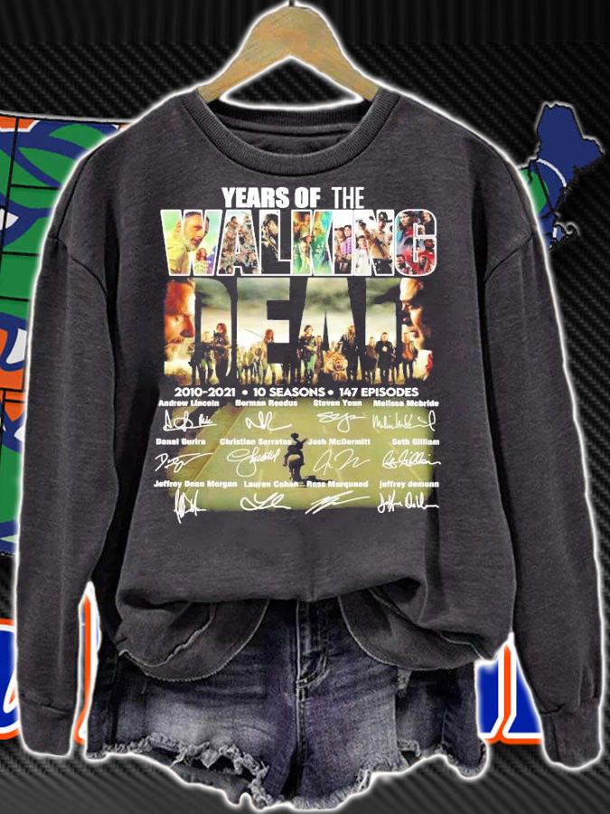 Years of the Walking Dead 2010-2021 10 seasons 147 episodes signature t-shirt sweatshirt