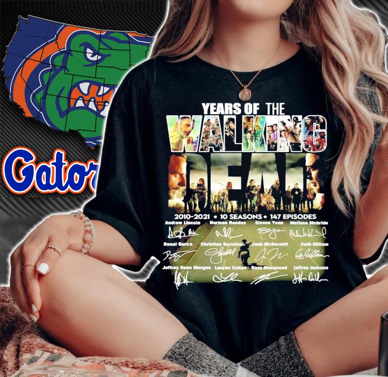 Years of the Walking Dead 2010-2021 10 seasons 147 episodes signature t-shirt woman shirt