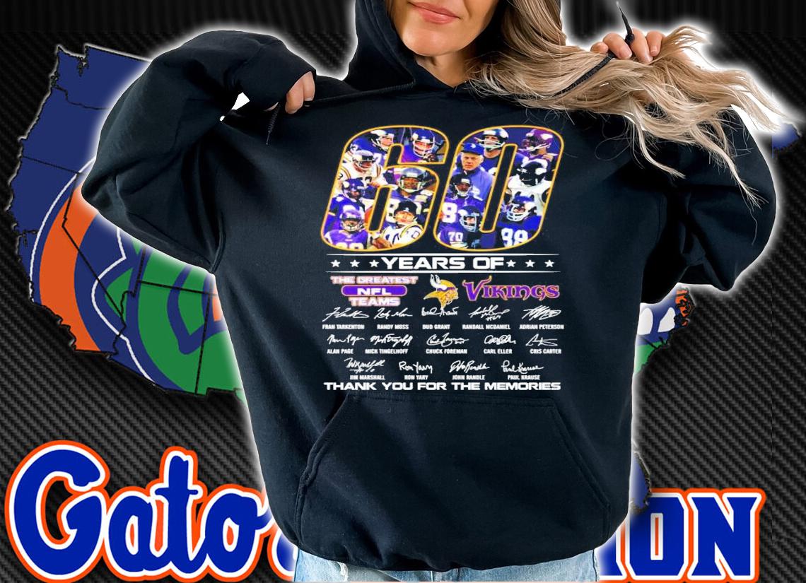 60 years of The Greatest NFL Teams Vikings thank you for the memories shirt