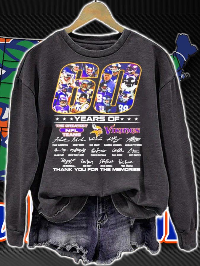 60 years of The Greatest NFL Teams Vikings thank you for the memories shirt