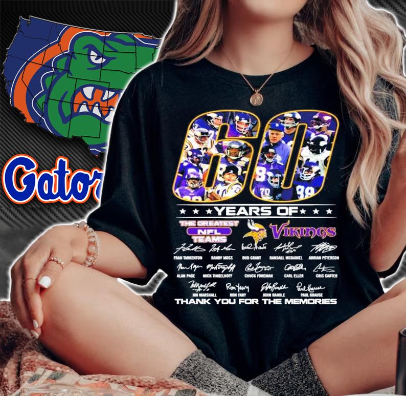 60 years of The Greatest NFL Teams Vikings thank you for the memories shirt