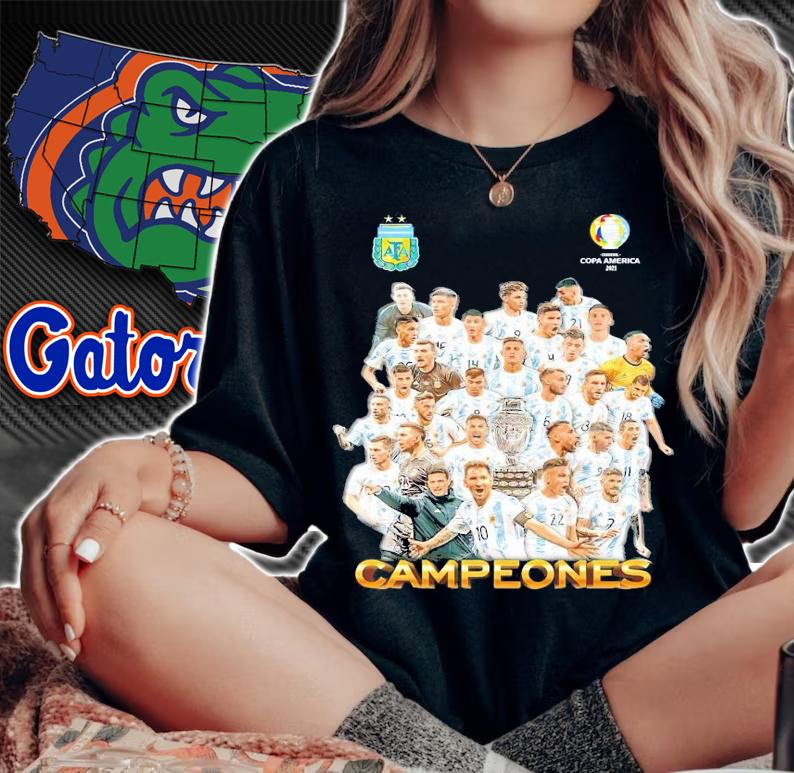 Argentina AFA Copa America 2021 Campeones all team shirt woman shirt