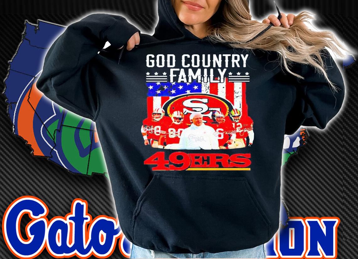 God country family San Francisco 49ers signatures T-shirt