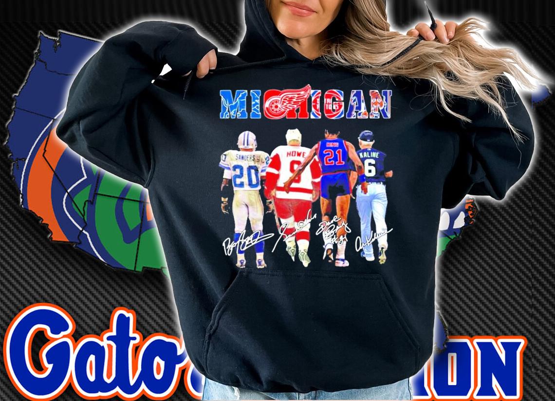 Michigan Sanders Howe Bing Kaline signature t-shirt hoodie