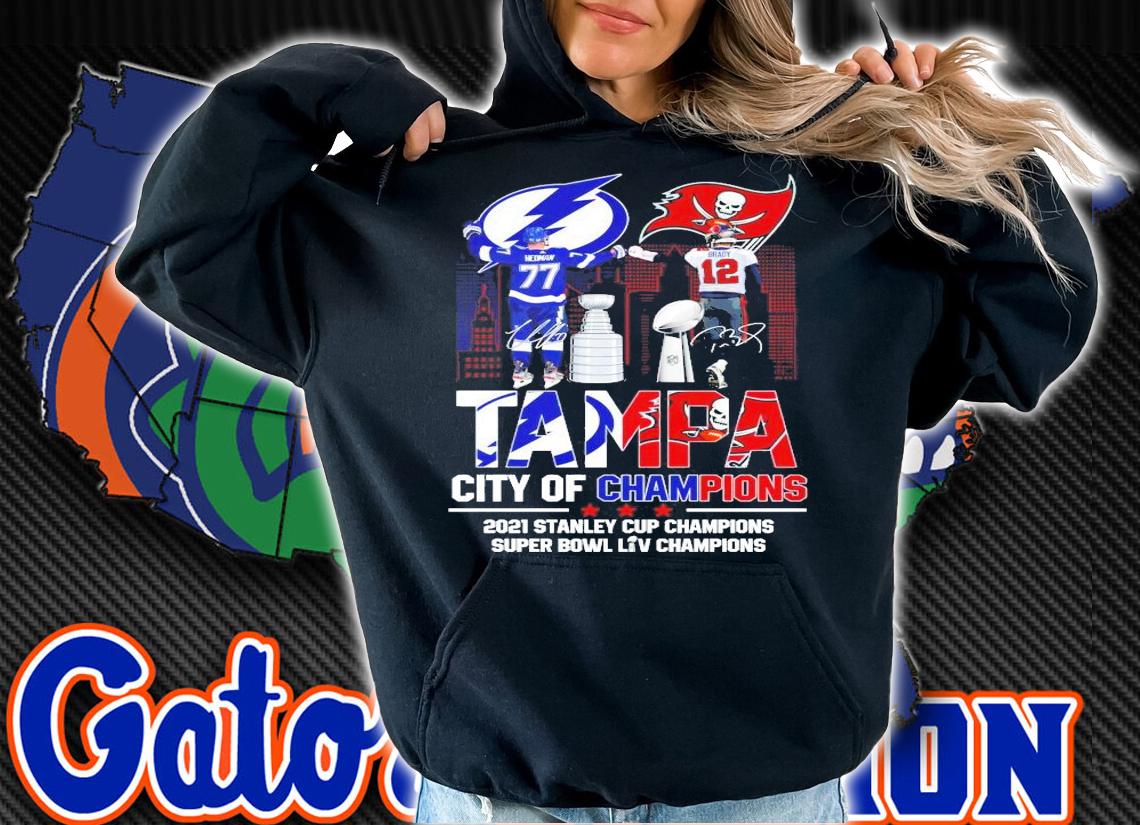 Tampa city of Champions 2021 Hedman vs Brady signature shirt hoodie