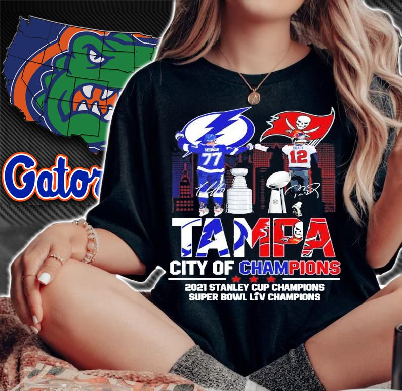 Tampa city of Champions 2021 Hedman vs Brady signature shirt woman shirt
