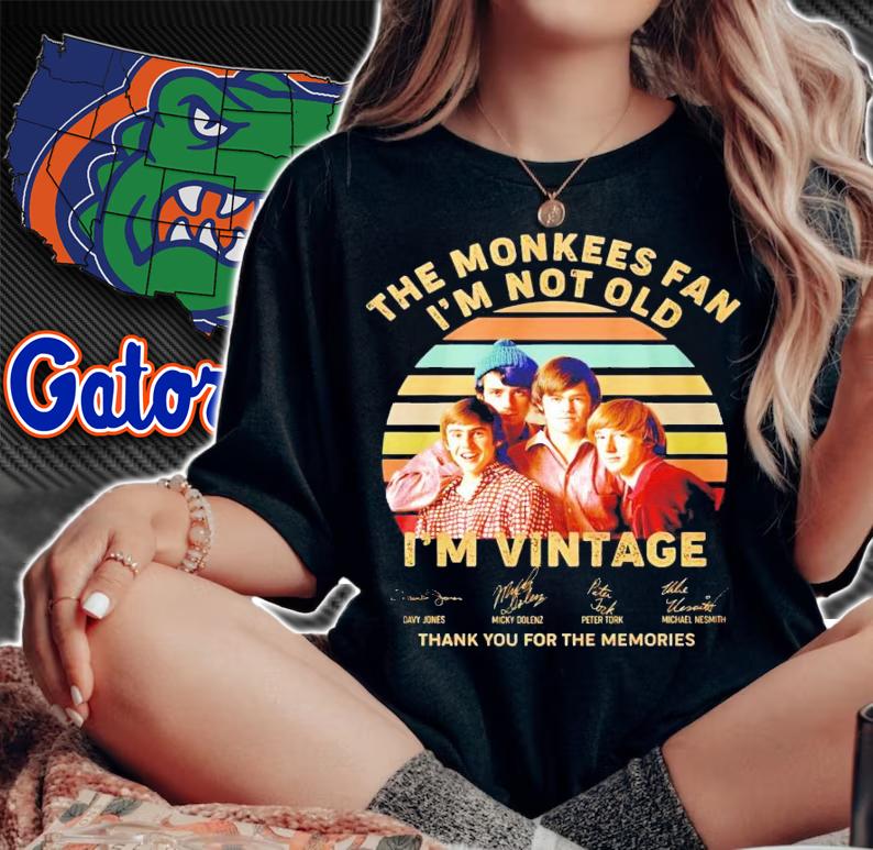 The monkees fan I'm not old I'm vintage signature thank you for the memories shirt woman shirt