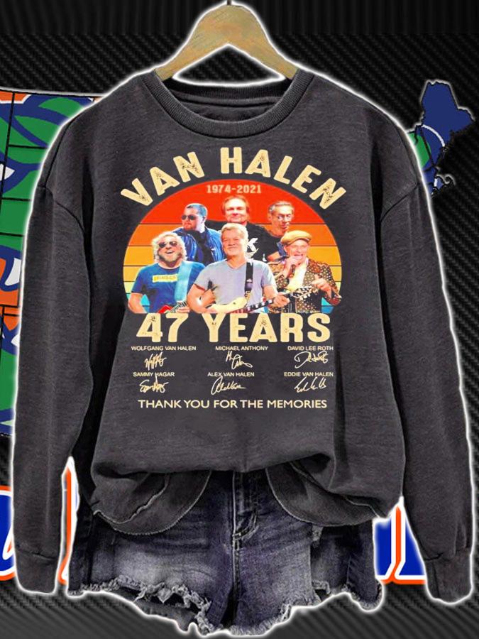 Van Halen 47 years vintage signatures thank you for the memories shirt