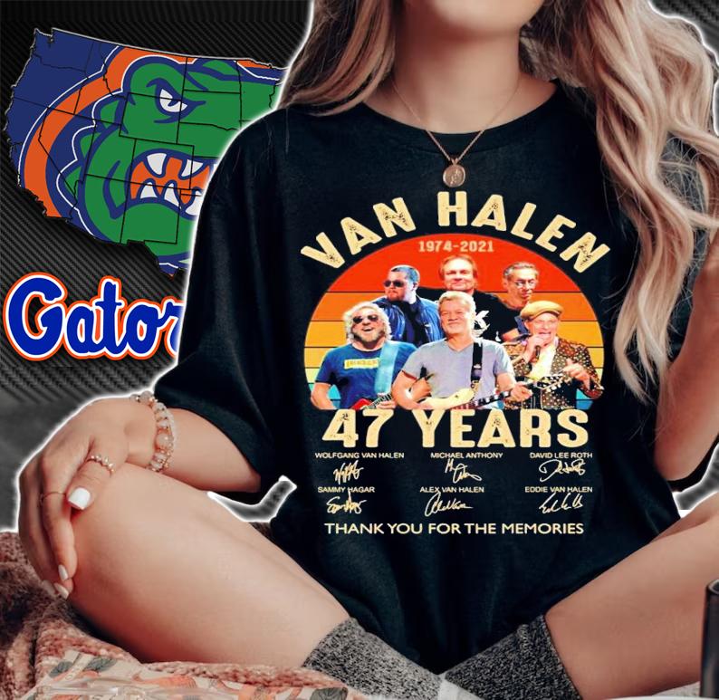 Van Halen 47 years vintage signatures thank you for the memories shirt
