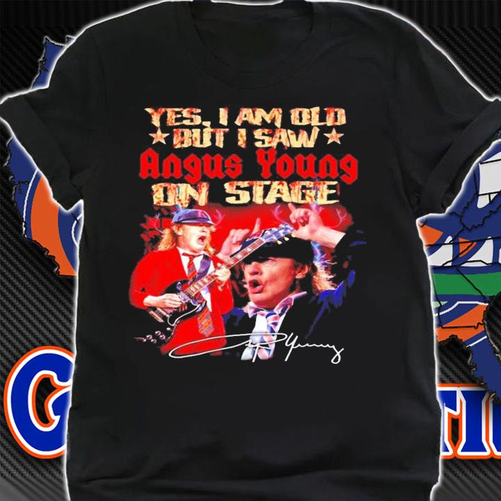 Angus Young yes I am old but I saw on stage signature shirt shirt
