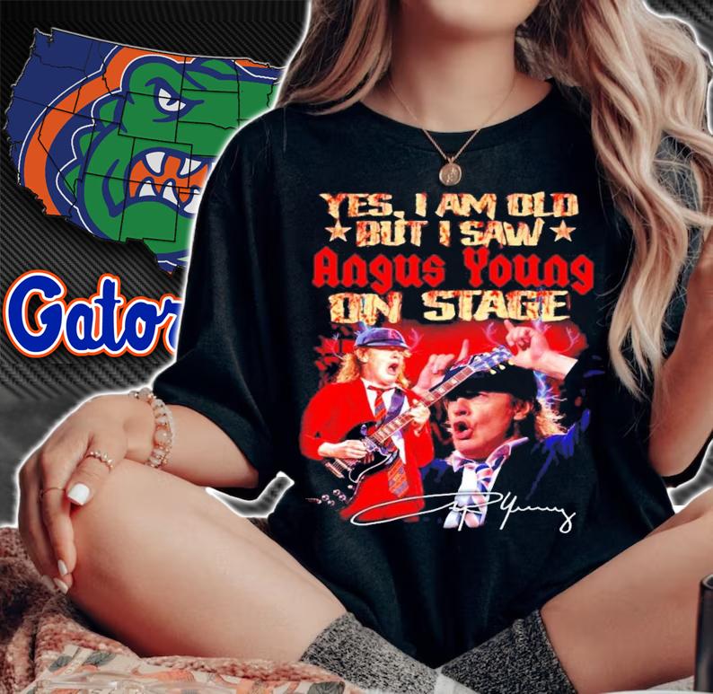 Angus Young yes I am old but I saw on stage signature shirt woman shirt