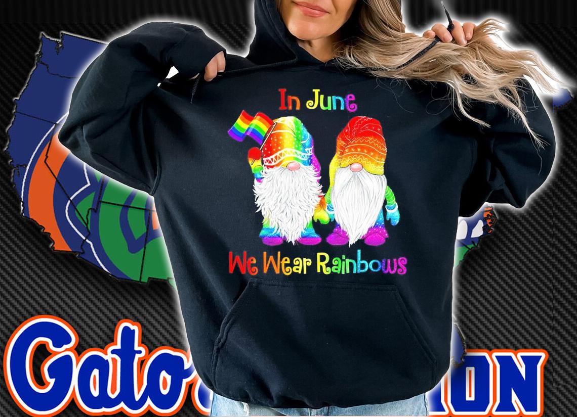 LGBT Gnomes In June We Wear Rainbows shirt hoodie