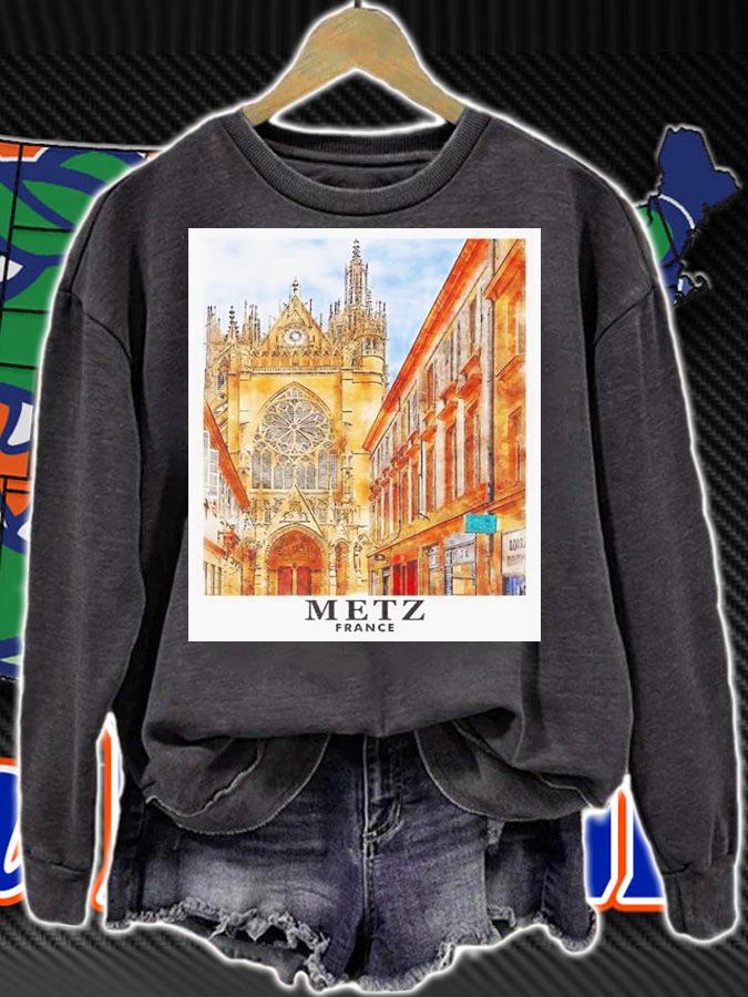 Metz France Travel Art Painting shirt