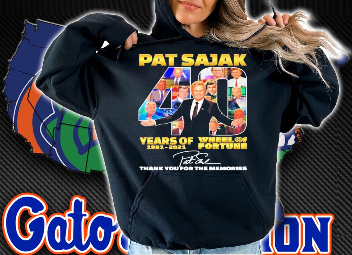 Pat Sajak 40 years of 1981-2021 Wheel Of Fortune signature shirt hoodie