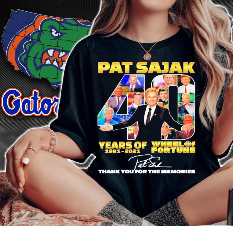 Pat Sajak 40 years of 1981-2021 Wheel Of Fortune signature shirt woman shirt