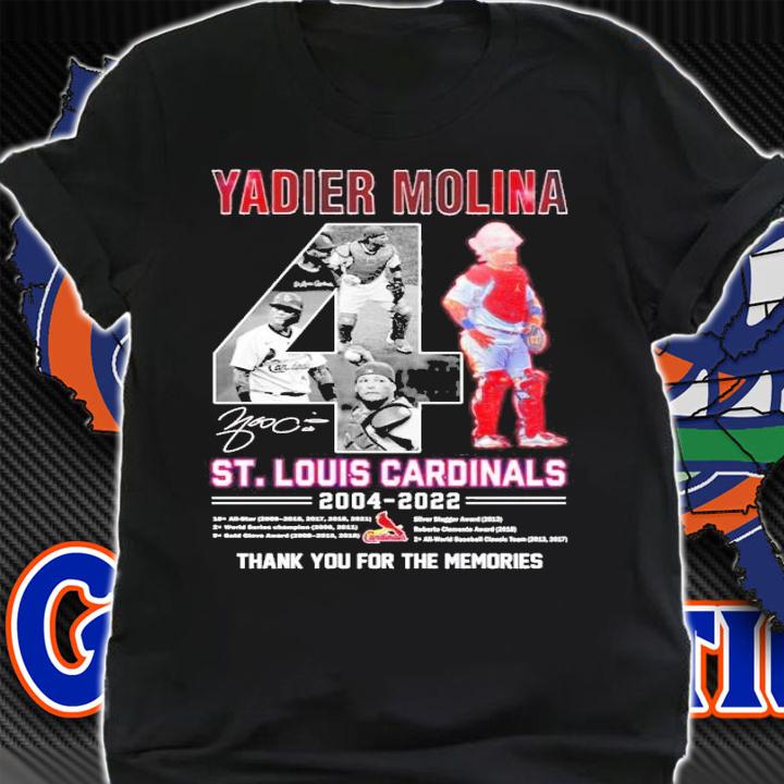 Yadier Molina St Louis Cardinals 2004-2022 signature t-shirt shirt