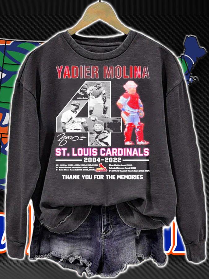 Yadier Molina St Louis Cardinals 2004-2022 signature t-shirt sweatshirt
