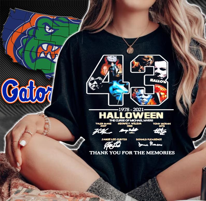 1978-2021 Halloween the curse of Michael Myers signatures shirt woman shirt