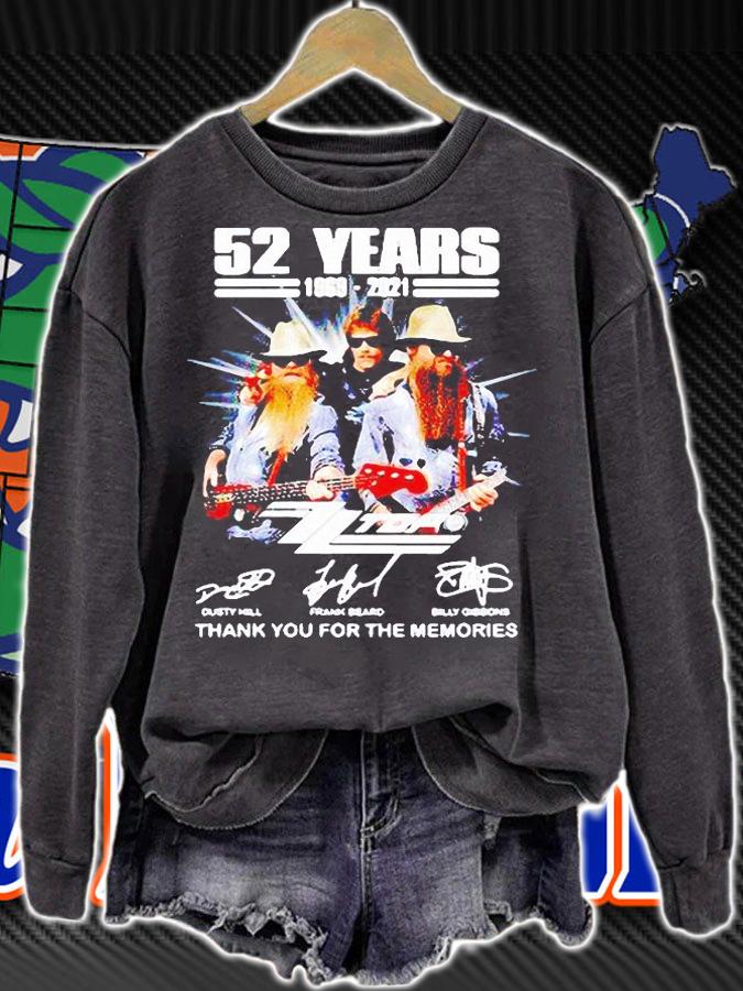 52 years 1969-2021 ZZ Top thank you for the memories signature T-shirt sweatshirt