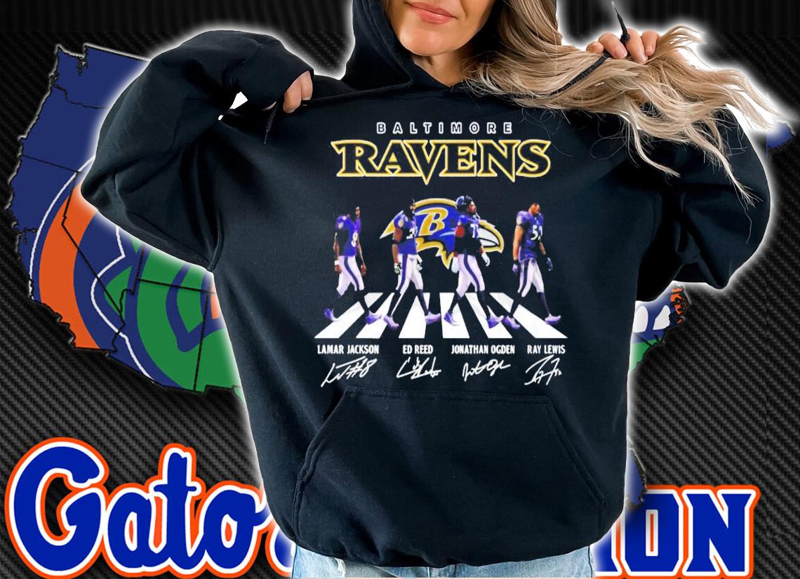 Baltimore Ravens Abbey Road signatures shirt