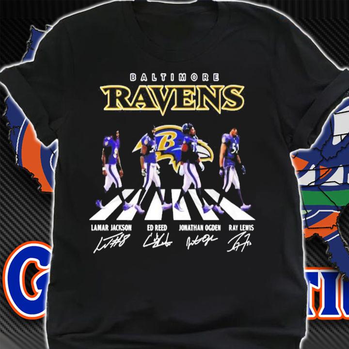 Baltimore Ravens Abbey Road signatures shirt