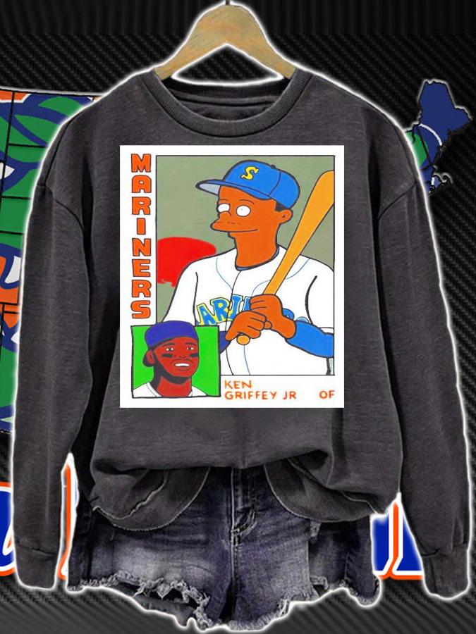 Brandon Walker Simpsons Mariners Ken Griffey JR Card shirt sweatshirt
