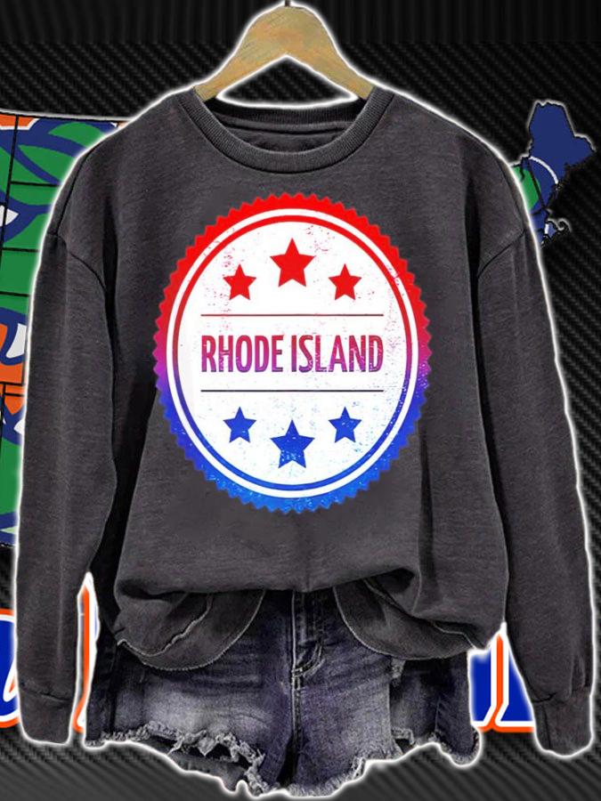 Rhode Island Cool US State Retro Badge shirt sweatshirt