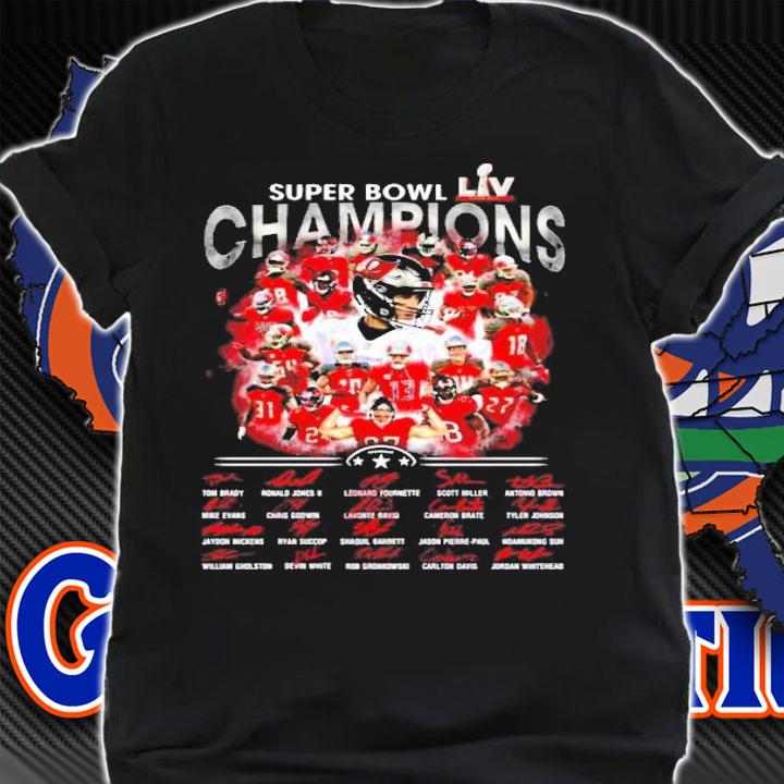 Super Bowl LIV Champions Tampa Bay Buccaneers team t-shirt shirt
