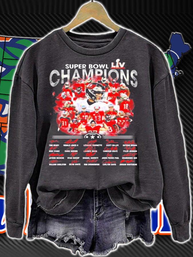 Super Bowl LIV Champions Tampa Bay Buccaneers team t-shirt sweatshirt