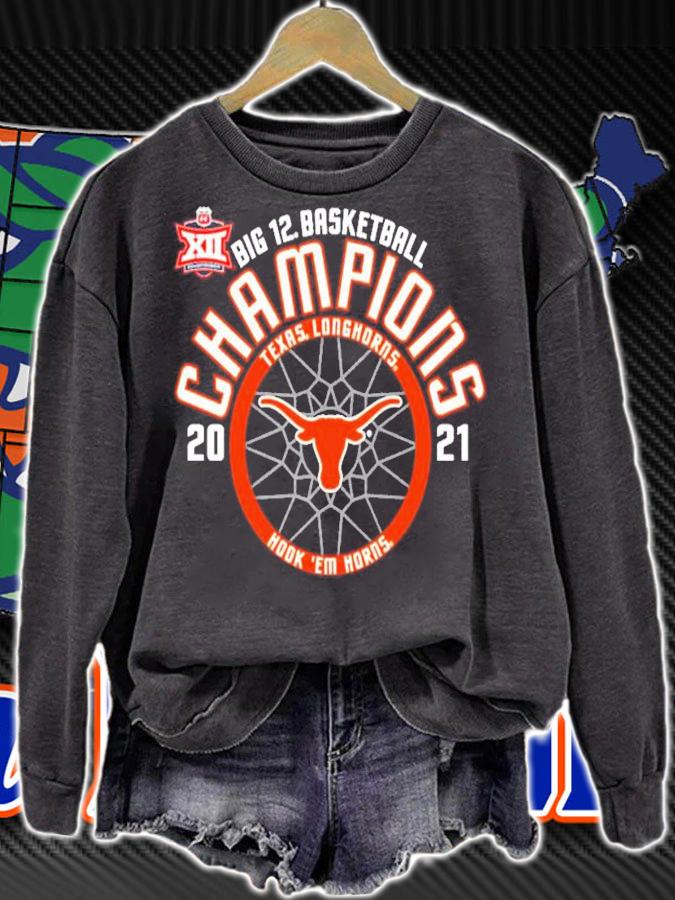 Texas Longhorns big 12 basketball Champions 2021 shirt sweatshirt