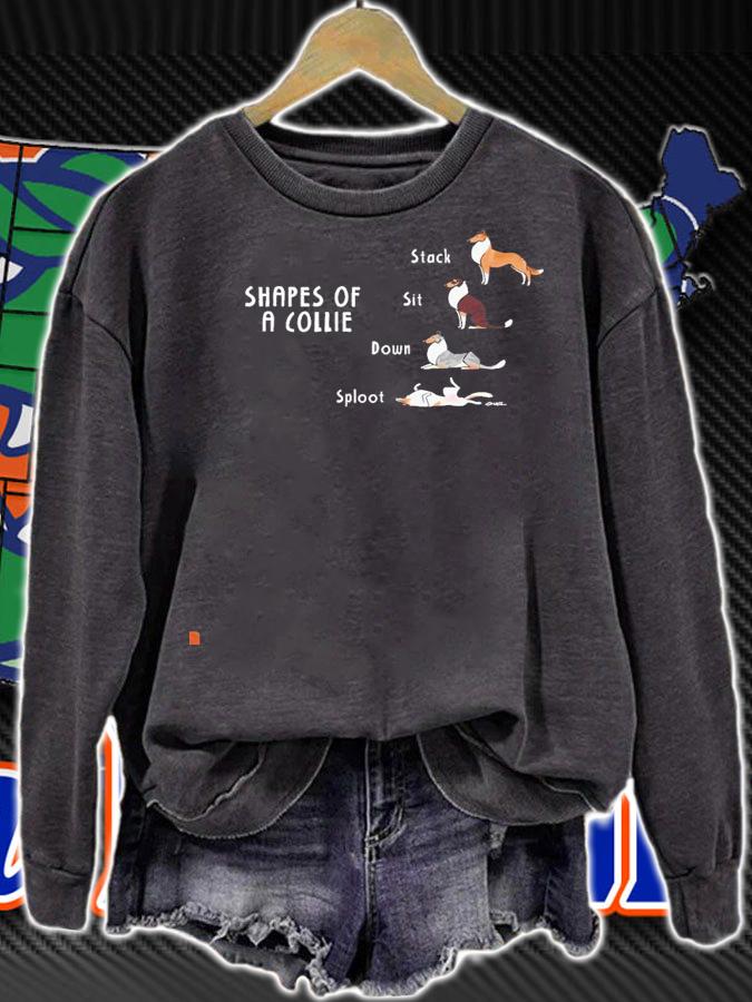 Shapes of a Collie stack sit down sploot shirt sweatshirt
