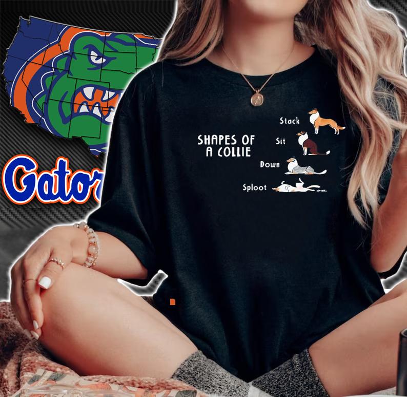 Shapes of a Collie stack sit down sploot shirt woman shirt