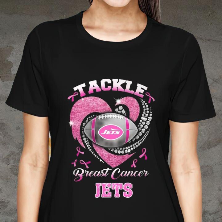 Tackle Breast Cancer Awareness New York Jets Football T-Shirt womenshirt