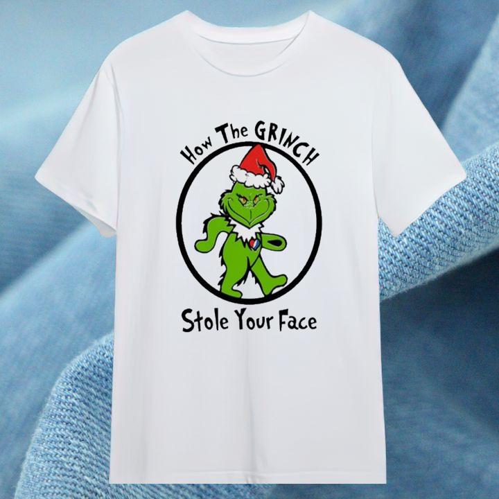 Funny Dancing Bear Grinch Santa Hat Grateful Dead T-Shirt