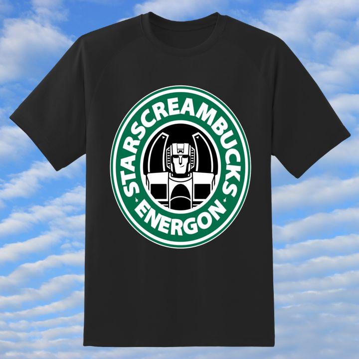 Premium Transformers Starscreambucks Energon Starbucks Logo T-Shirt