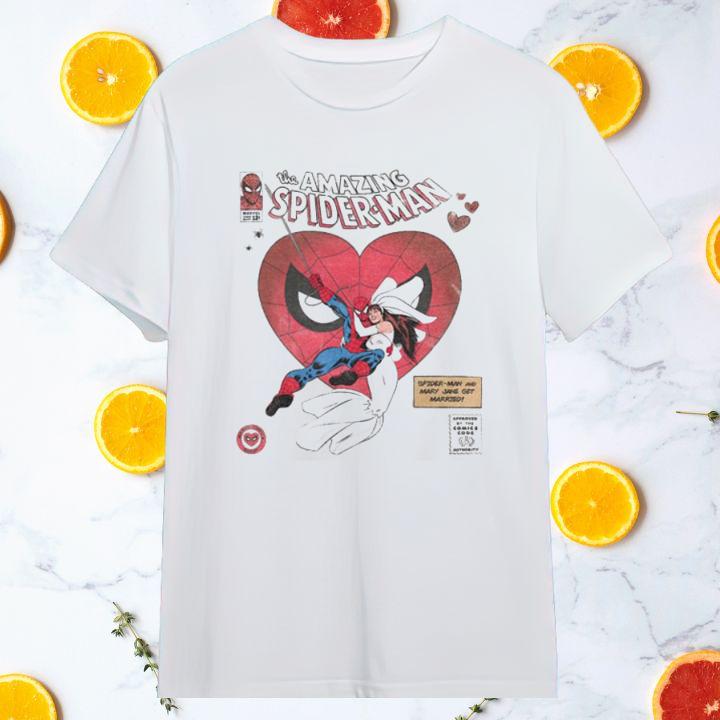 The Amazing Spider-Man Peter Parker Mary Jane Wedding T-Shirt