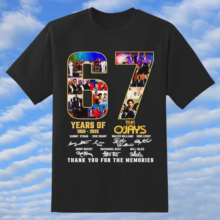 The O'Jays 67 Year Of 1958-2025 Signatures Thank You For The Memories T-Shirt