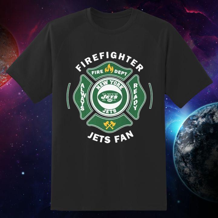 Fire Dept New York Jets Logo Football Firefighter T-Shirt