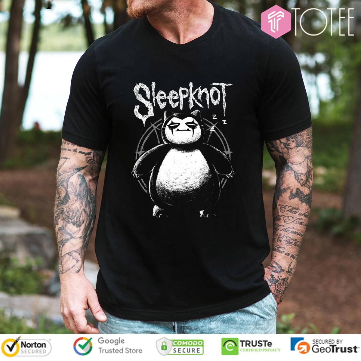 Pokémon Sleepknot Snorlax Parody Slipknot Metal Music T-Shirt