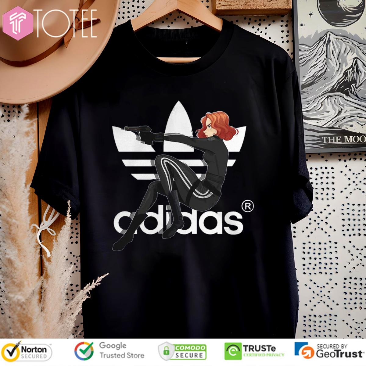 Marvel Black Widow Parody Adidas Logo T-Shirt