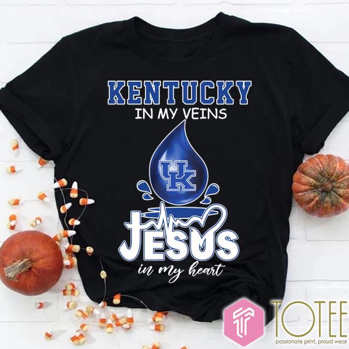 Kentucky Wildcat In My Veins Jesus In My Heart Shirt