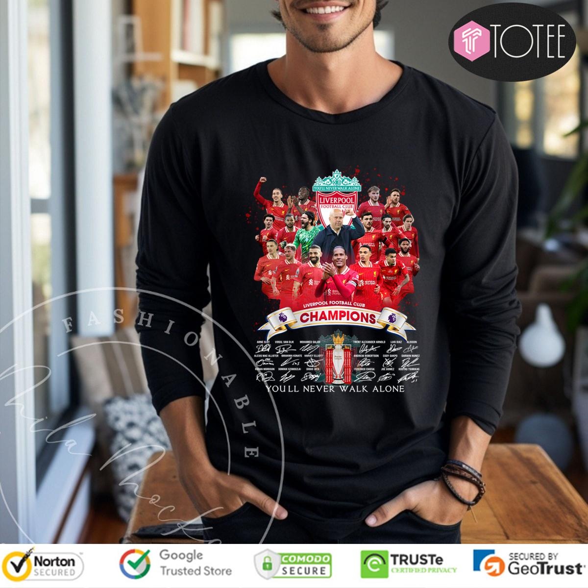 Liverpool Fc 2025 Premier League Champions Team Players Long Sleeve