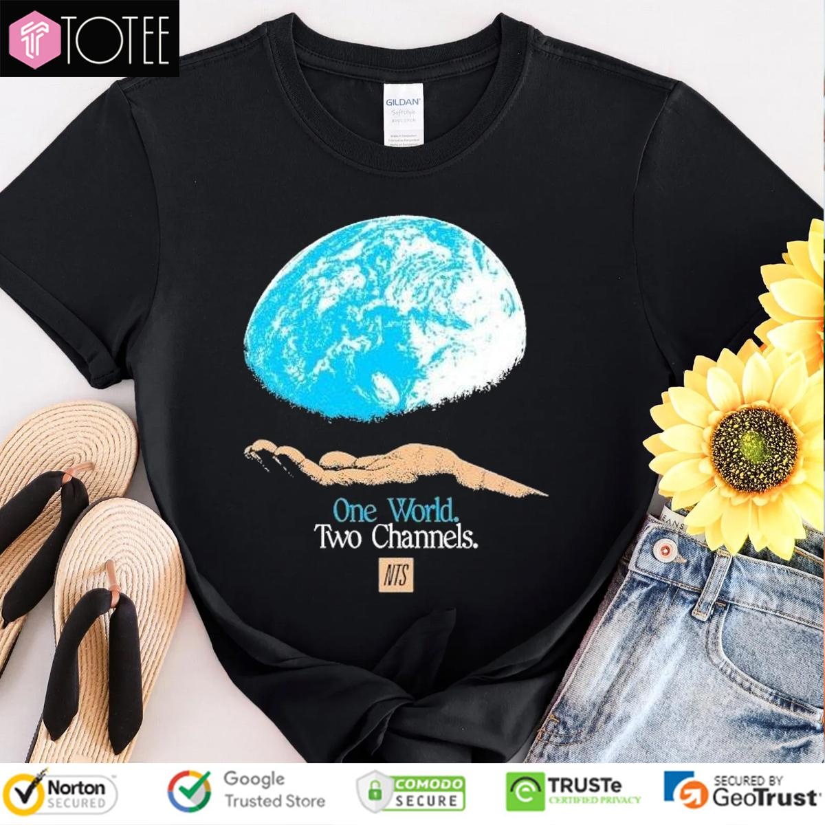 Nts One World Two Channels Hand World Earth Shirt